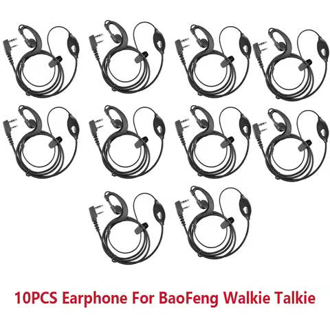 10Pcs BaoFeng Original Earphone Walkie-talkie Headset For UV-5R UV-82 BF-888S 666S 777S Quansheng UV