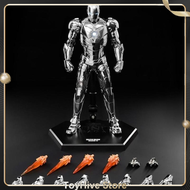 hot toys | 【มีสินค้าในสต็อก】Threezero Marvel Iron Man DLX MK2 Chrome Edition 17.5 ซม./6.89 นิ้วของสะ