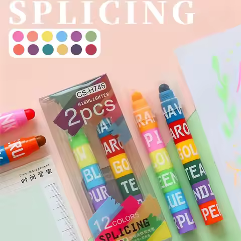 6-Color Retro Writing Stationery Note Pen Key Line Highlighter Pen Graffiti Pen Marker Pen Fluoresce