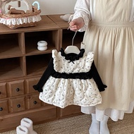 INS Winter Baby Girl Exquisite and Elegant Floral Vest Dress Baby Clothes 3-36 Months