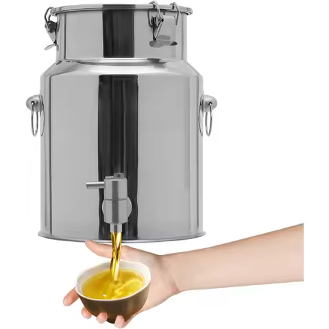 304 Stainless Steel Milk Can With Spigot Sealed Lid 10l/2.64gallon Water Beverage Drink Dispensers M