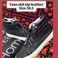 vans zipper sk8 leather black