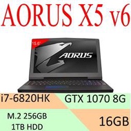 GIGABYTE 技嘉 AORUS X5 v6 (i7-6820HK/GTX1070 8G/M.2 256G+1TB/1