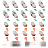 JRready ST6246 Deutsch 2 Pin Connector 10 Sets, DT04-2P DT06-2S Gray Waterproof Electrical Wire Conn