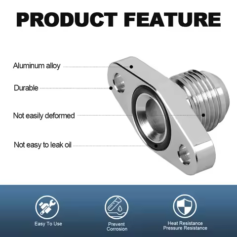 AN10 Universal Turbo Oil Return Drain Flange Adapter For KKK K03 K04 For Mitsubishi TD04-TD06 IHI RH
