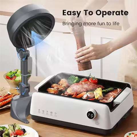 INLIG-Portable Range Hood For Cooking Portable Exhaust Fan Filtering Fumes With Low Noise For Kitche