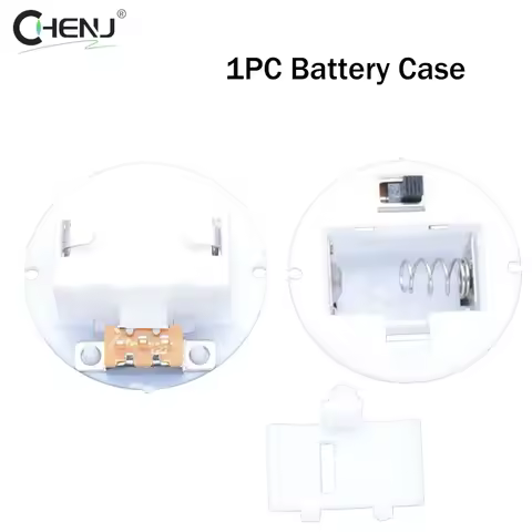 1pcs Holder Box Case With Switch Cover White Round Battery Case For AG13 / LR44 Battery Base Socket 
