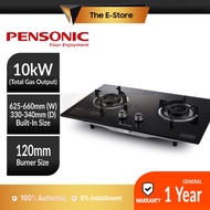 Pensonic 2 Burners Flexible Base Built-In Gas Hob (Tempered Glass) | PGH-424G PGH-620G (Gas Cooker H