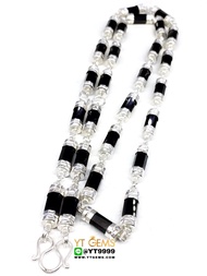 สร้อยคอนิล หนา 6 มิล สร้อยคอเงินแท้ พลอยนิลแท้ ยาว 26 นิ้ว YTG-9121