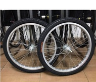 ล้อจักรยาน 20x1.75 24x1.75 วัสดุ เหล็ก อลูมีเนียม พร้อมยาง