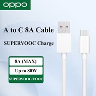 OPPO 80W USB-A to USB-C Cable 8A (Max) 1m 67W/65W/44W/33W for Find N3 N2 X5 Pro X6 Reno9Pro Realme N