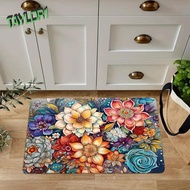 TAYLOR1 Anti-Slip Mat, Bohemian Floral Waterproof Flower Carpet, Anti-Slip Mat Durable Soft|Washable Bath Mat Balcony