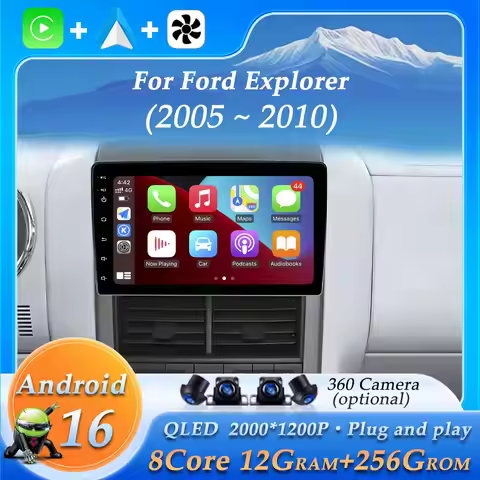 For Ford Explorer 2005 - 2010 Car Radio Carplay 2K GPS Stereo WiFi 4G Video Audio Multimedia Player 