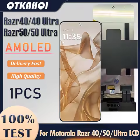 6.9" AMOLED For Motorola Razr 40 Razr 50 Lcd Display Touch Screen Digitizer Assembly For Moto Razr 4