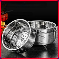 304 Water-proof Steam Rack Steamer Stainless Steel Steamer Drawer Rice Cooker Steamer Silicone Household Handle Anti - Hot Drain Steamer Basket