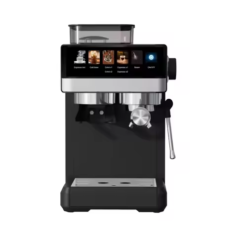 Digital Home Self Cleaning Single Boiler Expresso Maker Smart Color Menu Steam Latte Espresso Coffee