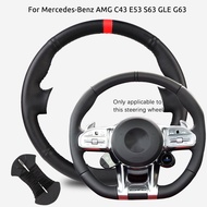 Custom Fit Microfiber Leather Car Steering Wheel Cover For Mercedes-Benz AMG C43 E53 S63 GLE G63 Non