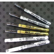 Top gold marker / Snowman gold / silver extra fine point marker