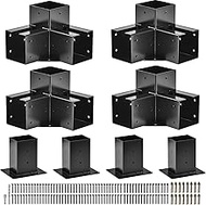 Pergola Brackets, LAVANE 8PCS Woodworks Modular Outdoor Pergola Hardware Kit - 4X 3-Way Right Angle 