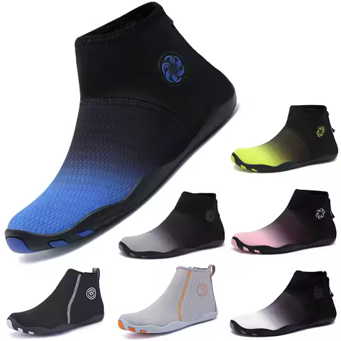 Unisex Mid-Tube Sandproof Seaside Aqua Shoes Couples Vacation Beach Game Shoes Men Squat Hard Pull F