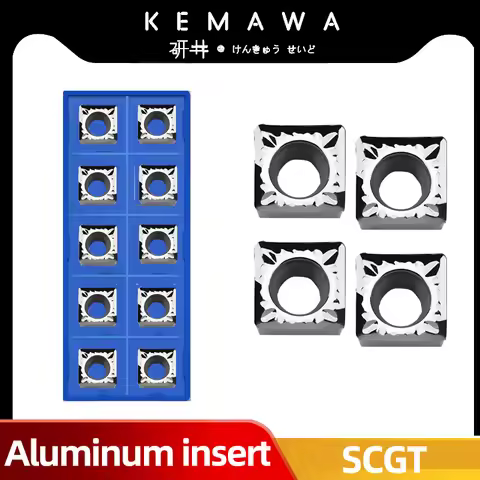 KEMAWA 10pcs Carbide Insert SCMT09T302 SCMT09T304 SCMT09T308 AK Aluminum Turning Tool Holder Boring 