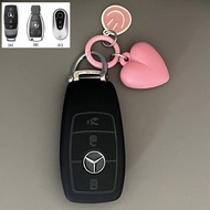 Full Black Skin Feel Key Case Key Holder for Mercedes Benz glc300 GLC200 W204 W212 GLC GLA W205 Keyl