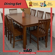 EWJ 91/92/93 Dining Set 1+8 / Meja Makan 1+8 / Morden Cantik Murah Solid Wood Dining Table Set 8 Seater