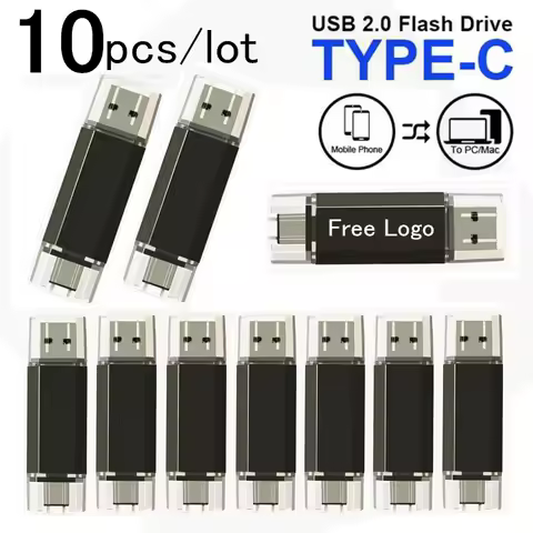 10pcs Type-C 4GB High Speed USB Flash Drive OTG Pen Drive Usb 2.0 Stick 8GB Pendrive Flash Disk for 