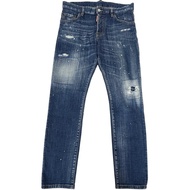 สภาพดีเยี่ยม□ดีสแควร์2 DSQUARED2 S74LB0673 UNDER PATCH SKATER JEANS กางเกงยีนส์ แต่งรอยขาด สีอินดิโก