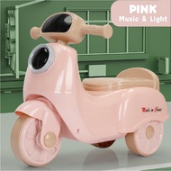 Jollybee Kids Vespa Scooter Music & Light Balance Bike With Storage Function Mini Motorcycle Kids Mo