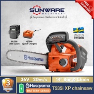 [PRO BATTERY SERIES] HUSQVARNA T535i XP® Cordless Battery Chainsaw with 14" Bar and Chain with Charger &amp; Battery