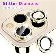 For iPhone 14 15 13 12 11 Pro Max / 14 15 Plus Diamond Bling Glitter Camera Lens Protector Metal Ring