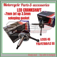 Jet tipu Leo crankshaft +7mm jet up 3.5mm sekeping gasket Lc135 4s Lc5s y15 fz150