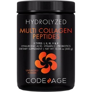 Codeage Multi Collagen Peptides (แบบผง) + Probiotics Black Edition, Vitamin C, Hyaluronic