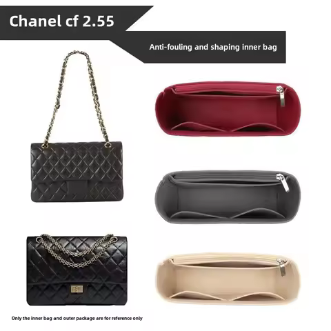 Felt Insert Bag Liner Organizer Fits For Chanel Classic 2.55 Handbag CF Makeup Handbag Travel Purse 