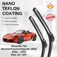 Porsche 718 Boxster/Cayman/Spyder (982) 2016-2022 Premium Japan Tech Car Wiper Accessories 21”+23” T