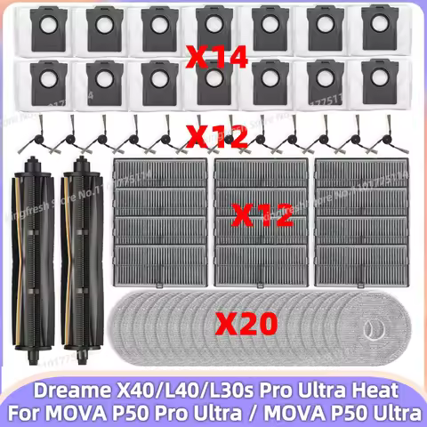 Fit For (Mova P50 PRO ULTRA/P50 Ultra, Dreame X40 Ultra/L40 Ultra/L30s Pro Ultra Heat) Tricut Roller