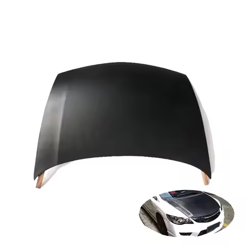 Langyu Vehicle Parts Accessories Front Bonnet Carbon Fiber Engine Cover for Honda Civic FD2 OEM Engi