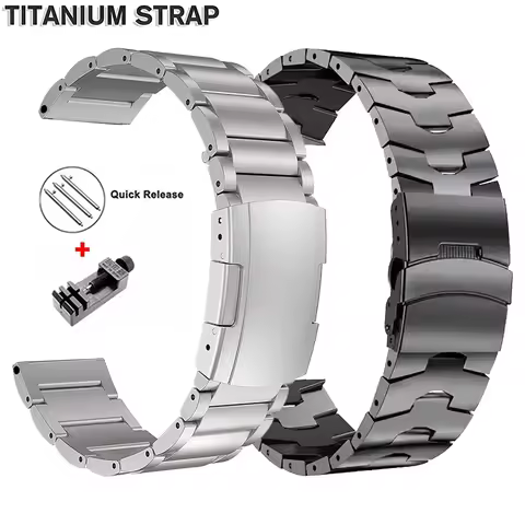 22mm Titanium Strap for Huawei Watch 5 46mm GT5 3Pro GT4/4Pro Band for Samsung Galaxy Watch 3 45mm G