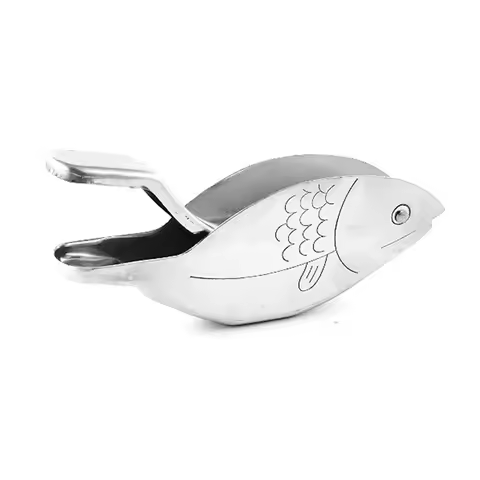 1Pc Stainless Steel Lemon Slice Squeezer Fish Shaped Hand Juicer Citrus Lime Orange Fruit Press Manu