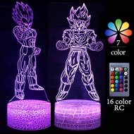 โคมไฟอะคริลิคสำหรับ3D ดราก้อนบอลรูปการ์ตูน Goku ไฟไฟ LED กลางคืน USB ไฟสร้างบรรยากาศตกแต่งห้องนอนของขวัญคริสต์มาสสำหรับเด็ก