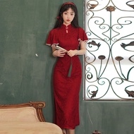 Red Cheongsam Summer Bridal Dress Summer Dress