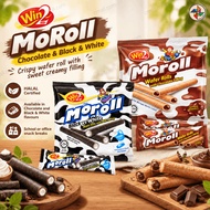 [HALAL] Win2 MoRoll 9 × 12g  Chocolate & Black & White  Chocolate Wafer Roll Biscuit  Crispy Creamy 
