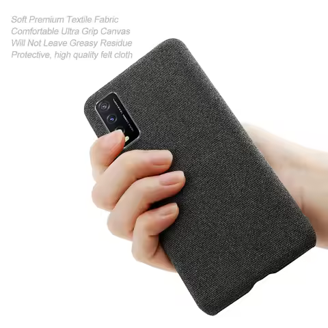 Cloth Cases For Vivo Y20 Case V2029 Slim Retro Cloth Hard Phone Cover For Vivo Y20 Y20i 6.51" V2027 