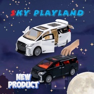 Diecast Alphard Car Model Pull Back Play Vehicles With Sound & Light Kids Toys Collection Model Car 