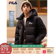 FILA 斐乐官方男子羽绒服冬季时尚休闲连帽保暖上衣外套 正黑色-BK（补货）180/100A/XL