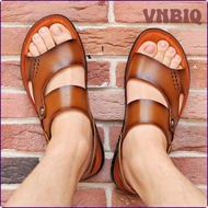 VNBIQ รองเท้าแตะแบบสวมสำหรับใหม่ผู้ชายฤดูร้อน,รองเท้าแตะแบบสวมผู้ชายแฟชั่นหนังแท้รองเท้ากันลื่นรองเท้าแตะชายหาดรองเท้าแตะสำหรับเดินทาง BVNEA