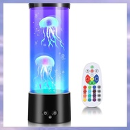 (JMTI) RGB Jellyfish Lamp Jellyfish Aquarium with Remote Control Lava Lamp Coloured Mood Light for H