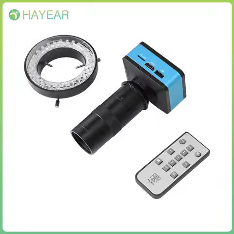 4K 60FPS HY-5299 HDMI USB Industrial Video Digital Microscope Camera with 60 LED 100X Zoom C Mount L