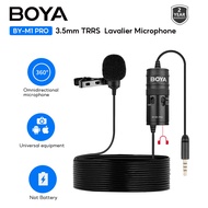 BOYA BY-M1 Pro 3.5mm TRRS Wired Lavalier Microphone for iPhone Adroid Smartphones, DSLR Camera Camcorders, Audio, Recorders, PC, Laptop, Recording, Vlog, Livestream